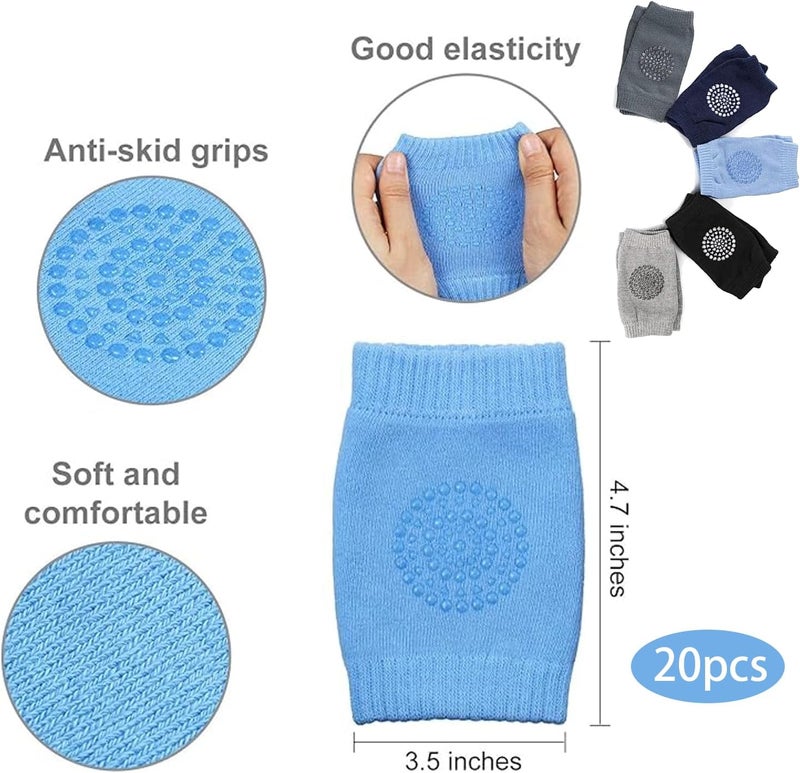 Suny Smiling 5 Pairs Toddler Knee Pads, Crawling Baby Essentials, Anti-Slip Cushion for Crawling and Walking, Soft Breathable Protection Toddler Knee Pads Gift Idea for Baby - Image 2
